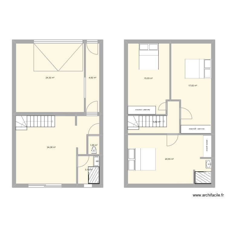 extention. Plan de 0 pièce et 0 m2
