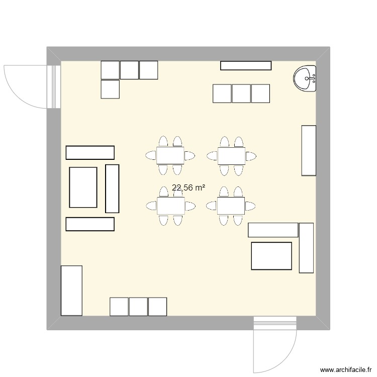 Plan Class E classe maternelle - Plan 1 pièce 23 m2 dessiné par lilyyyy_mln
