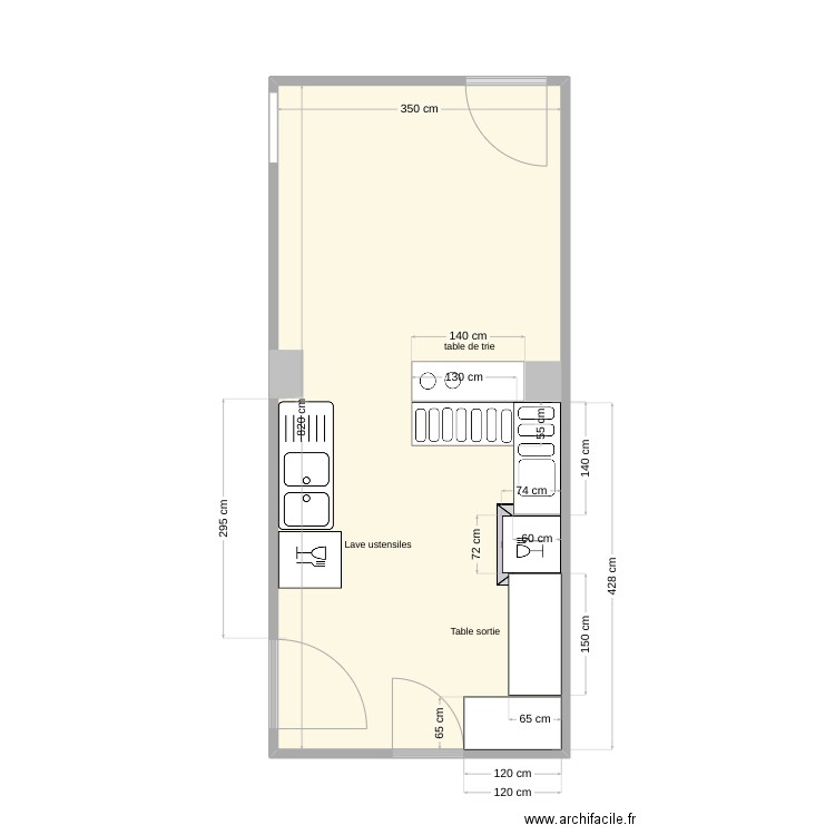 Restalliance Saint Camille Lyon. Plan de 1 pièce et 29 m2