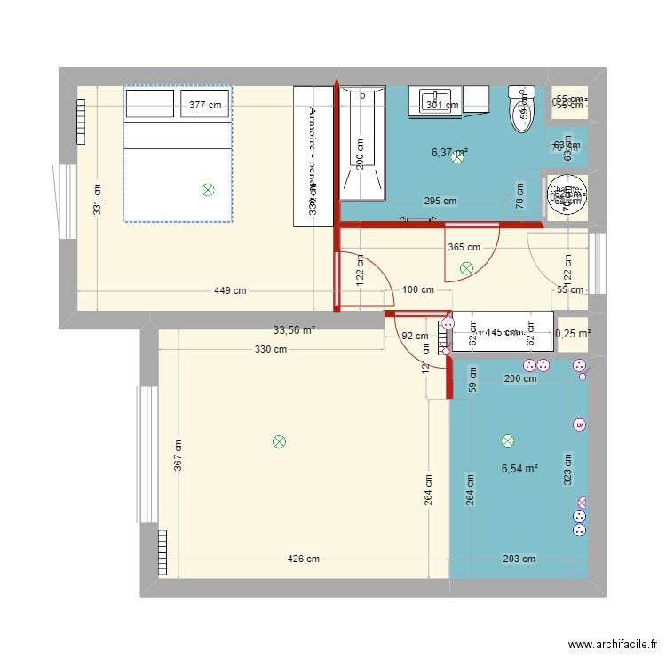 CHANZY VERSION 2 DEMOLITION. Plan de 6 pièces et 47 m2