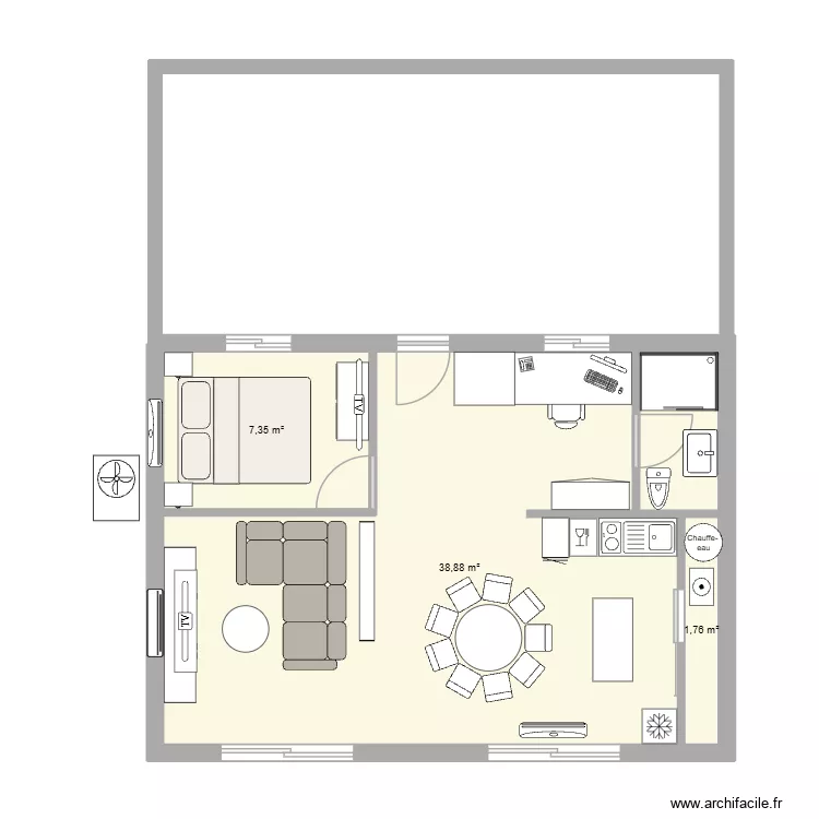 17 fontaine aux clercs. Plan de 3 et 48 m² 17 fontaine aux clercs. Plan de 3 et 48 m²