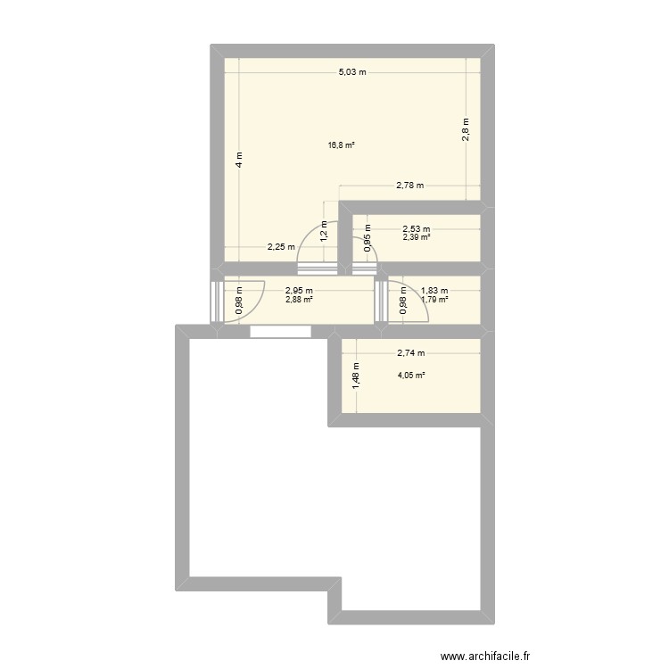 maison plans 1. Plan de 5 pièces et 28 m2
