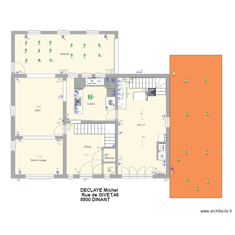 REZ DE CHAUSSEE Electricité. Plan de 0 pièce et 0 m2