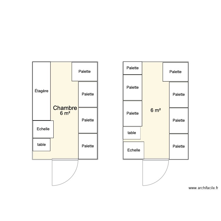chambre froide. Plan de 2 pièces et 12 m2