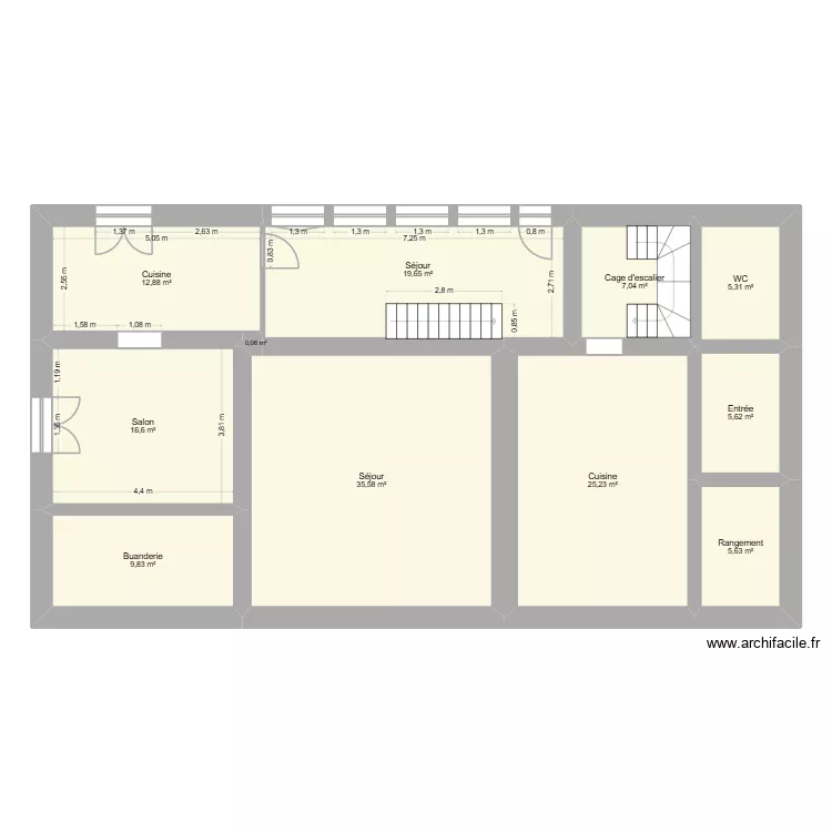 PETIT TEMPE. Plan de 11  et 143 m²
