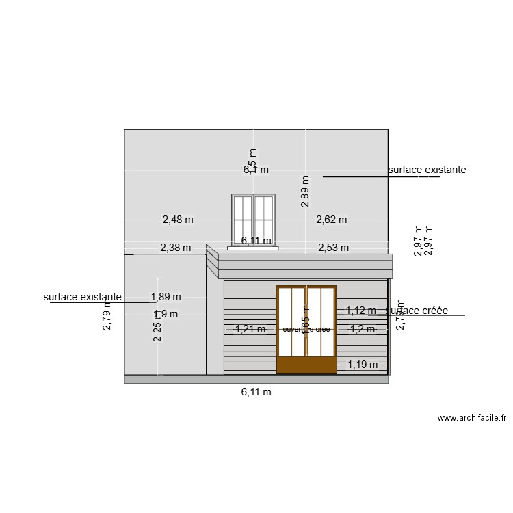 dependance facade sud projeté avril 2025. Plan de 0 pièce et 0 m2