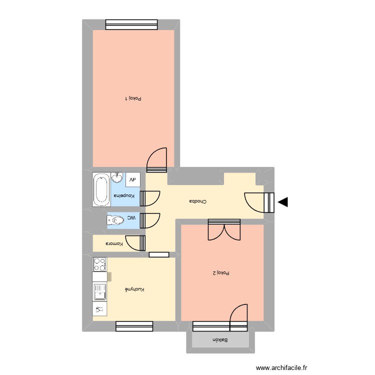 Husova 540, byt 13. Plan de 0 pièce et 0 m2