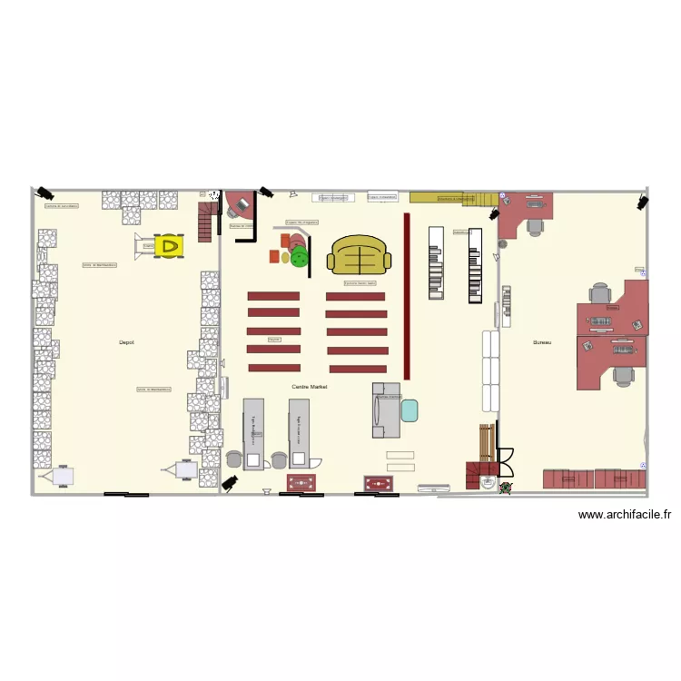 Superette 2. Plan de 3  et 191 m²