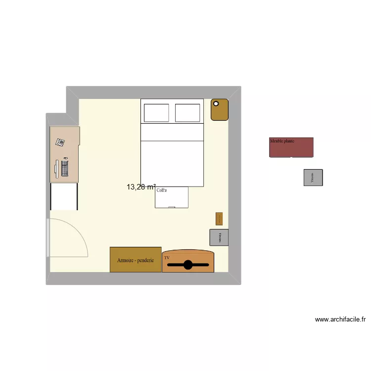 Chambre chang&eacute;. Plan de 