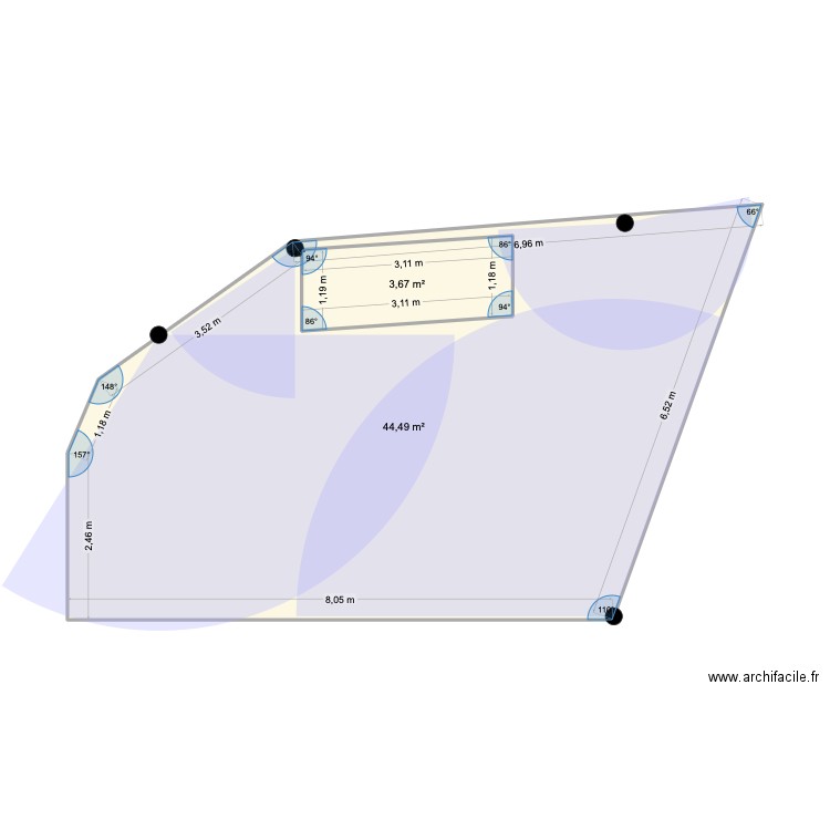 jardin arrosage. Plan de 2 pièces et 52 m2