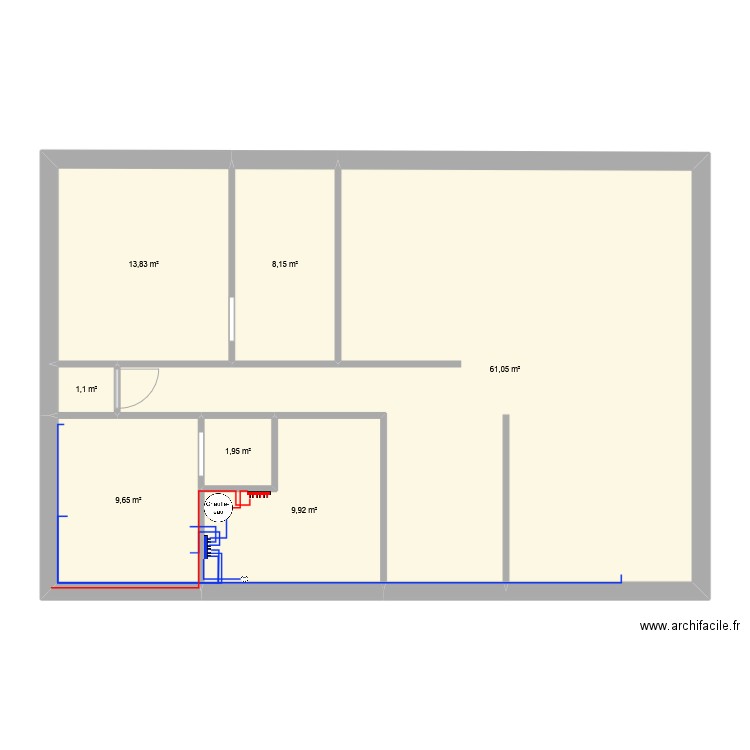 Plan maison. Plan de 7 pièces et 106 m2
