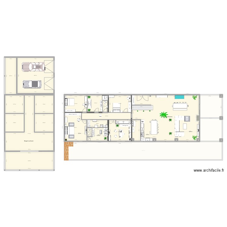 Villa Tarzan 45 test. Plan de 64 pièces et 1310 m2