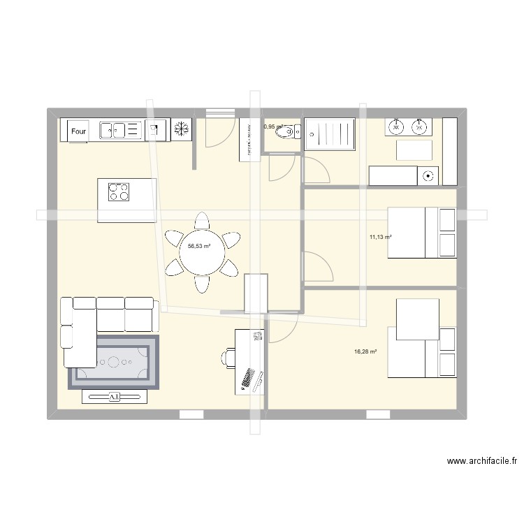 ST MARTIN 3. Plan de 4 pièces et 85 m2
