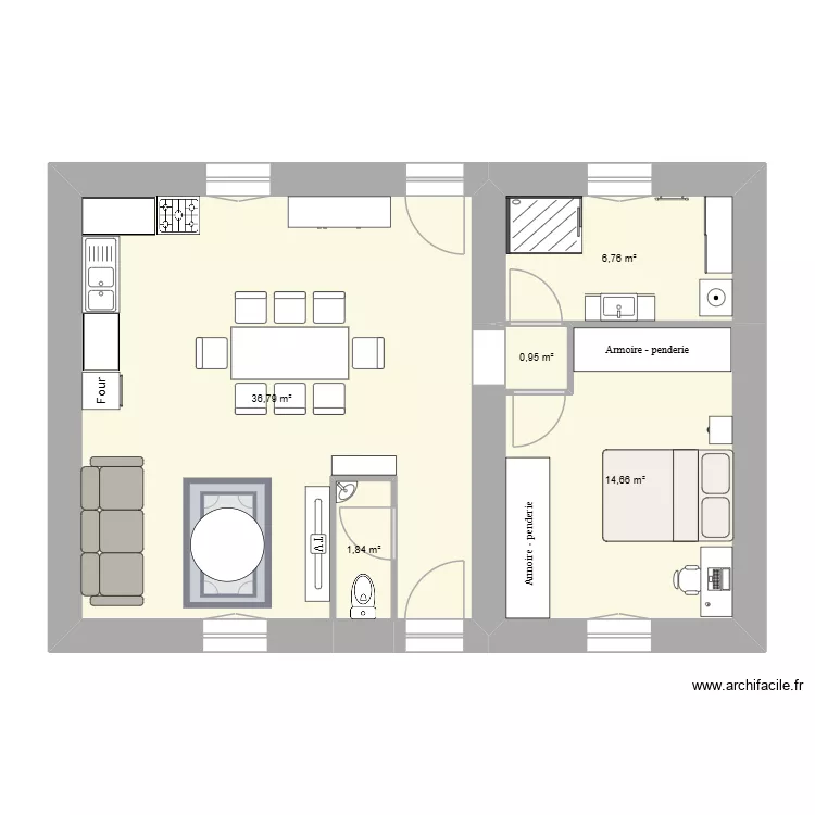 maison Angelique. Plan de 5 Pièces et 61 m² maison Angelique. Plan de 5 Pièces et 61 m²