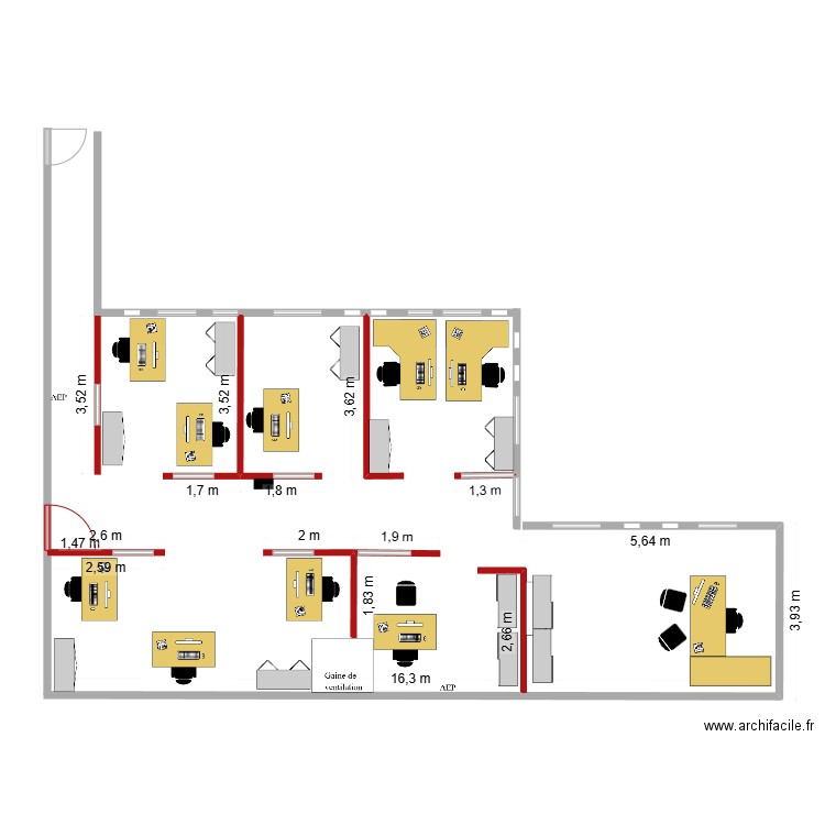 Bureaux DPE. Plan de 0 pièce et 0 m2