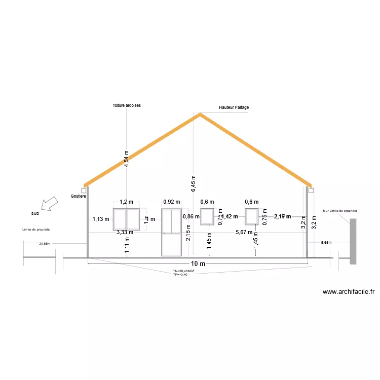 facade Droite nicolas. Plan de 