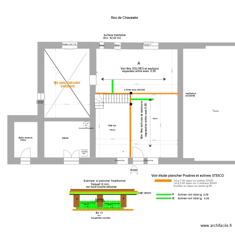 Etude Plancher STEICO.. Plan de 0 pièce et 0 m2
