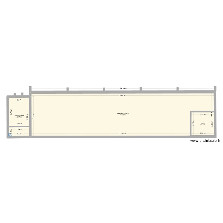 Programme. Plan de 3 pièces et 155 m2