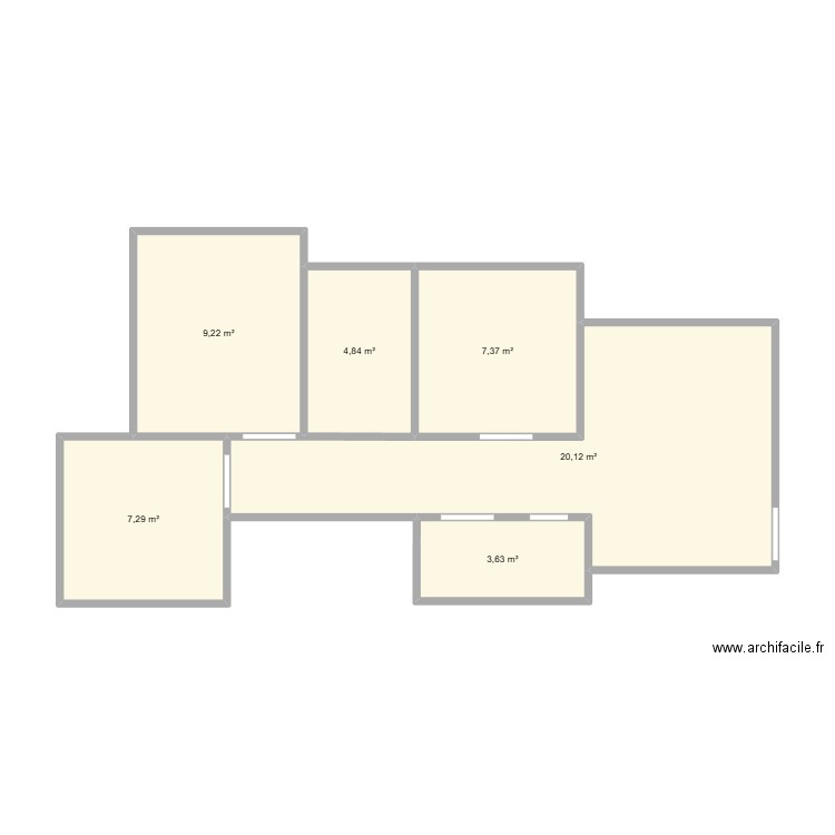 marrakech appartement. Plan de 6 pièces et 52 m2