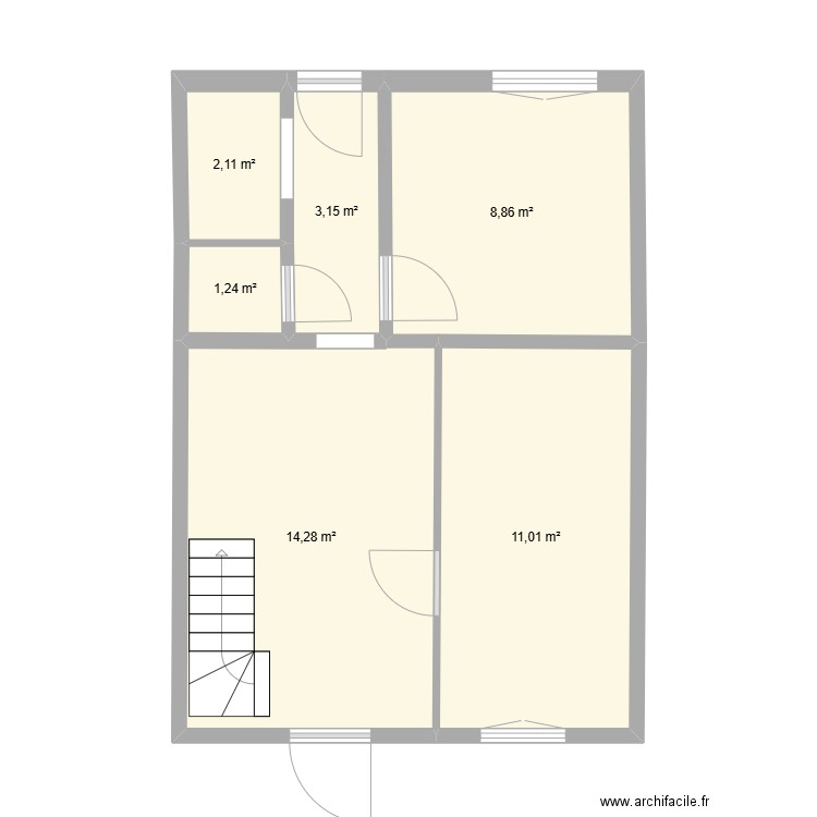 Fouras RDC. Plan de 6 pièces et 41 m2