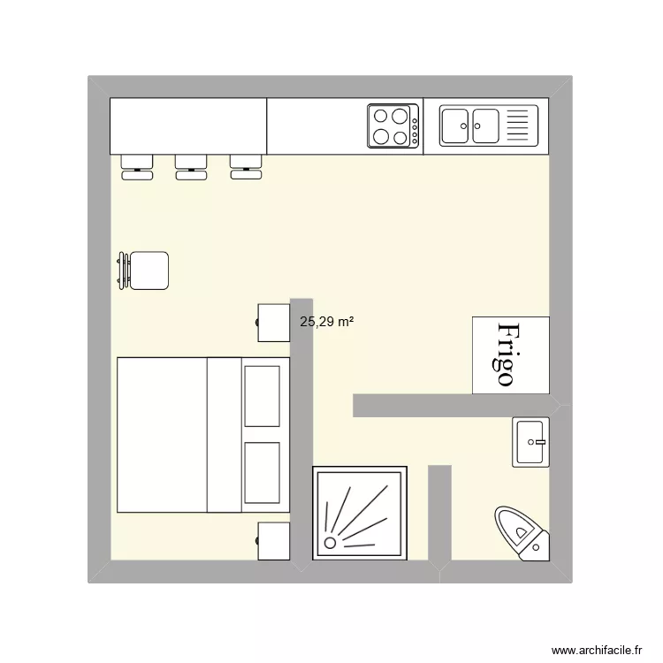 Petit air bnb. Plan de 1  et 25 m²