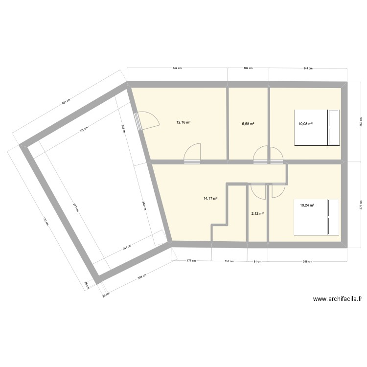 PLAN NIVEAU  1  BONNE MESURE 5/05  17H42. Plan de 6 pièces et 54 m2