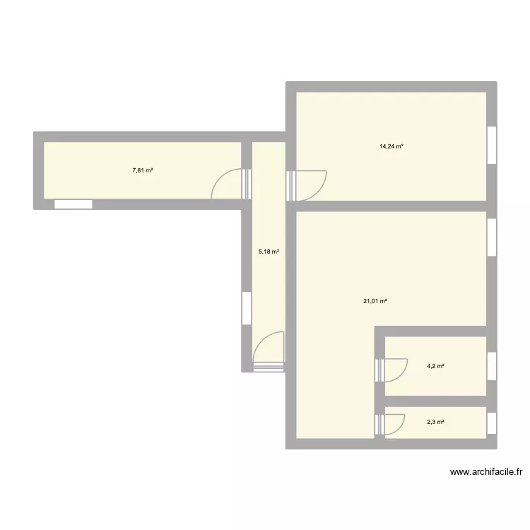 chatelet. Plan de 6 Pièces et 55 m²