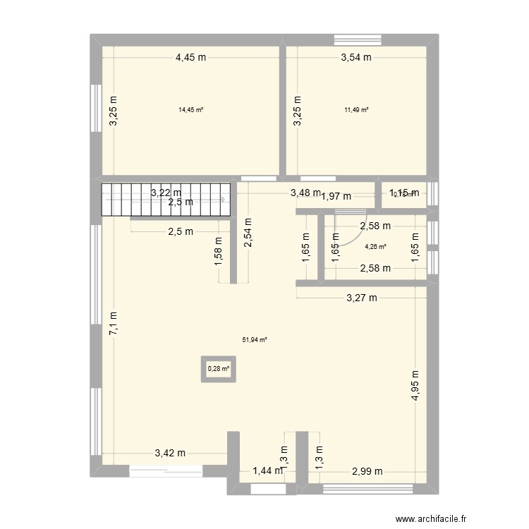 Berrwiller. Plan de 6 pièces et 84 m2