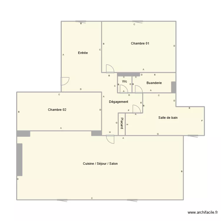 761300500. Plan de 14  et 95 m²