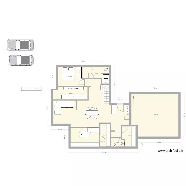plan3. Plan de 9  et 153 m²