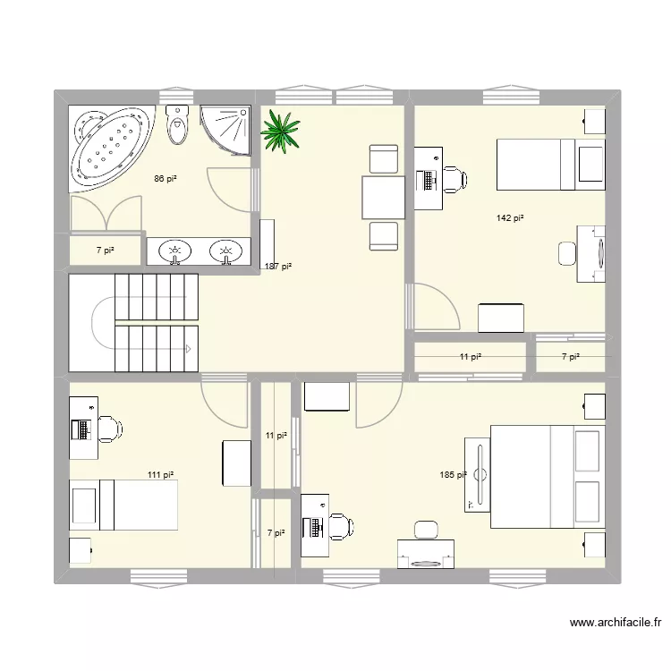 FG-58B1. Plan de 10  et 70 m²