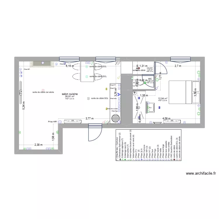 Charly B Projet 2. Plan de 4 pièces et 42 m² Charly B Projet 2. Plan de 4 pièces et 42 m²