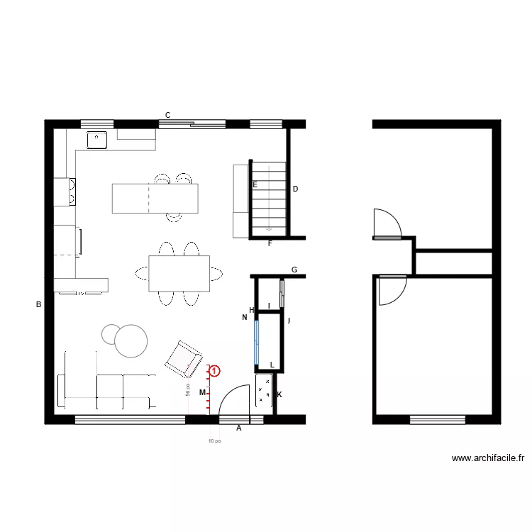 Begon Massonnerie. Plan de 8  et 95 m²