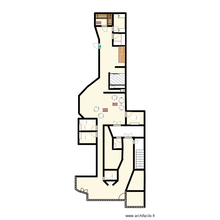 bambou spa. Plan de 12 pièces et 40 m2