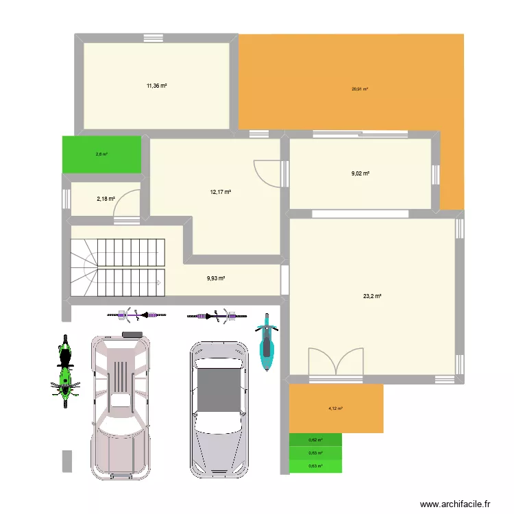 Ma maison etge 4cbres 3. Plan de 17 et 157 m² Ma maison etge 4cbres 3. Plan de 17 et 157 m²