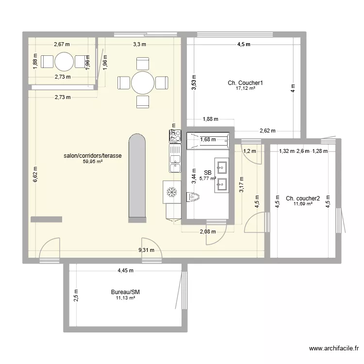 Schoenberg2. Plan de 5 Pièces et 106 m²