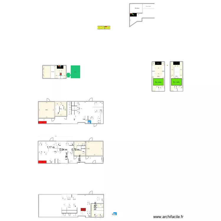 Bureaux UAP1-V2-00. Plan de 7  et 154 m²