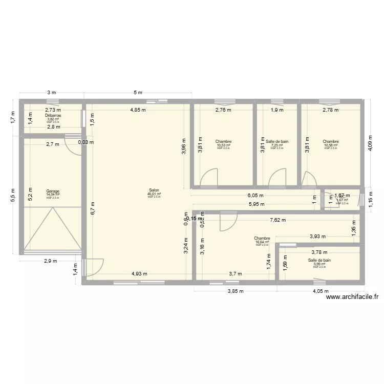 Plan final. Plan de 9  et 117 m²