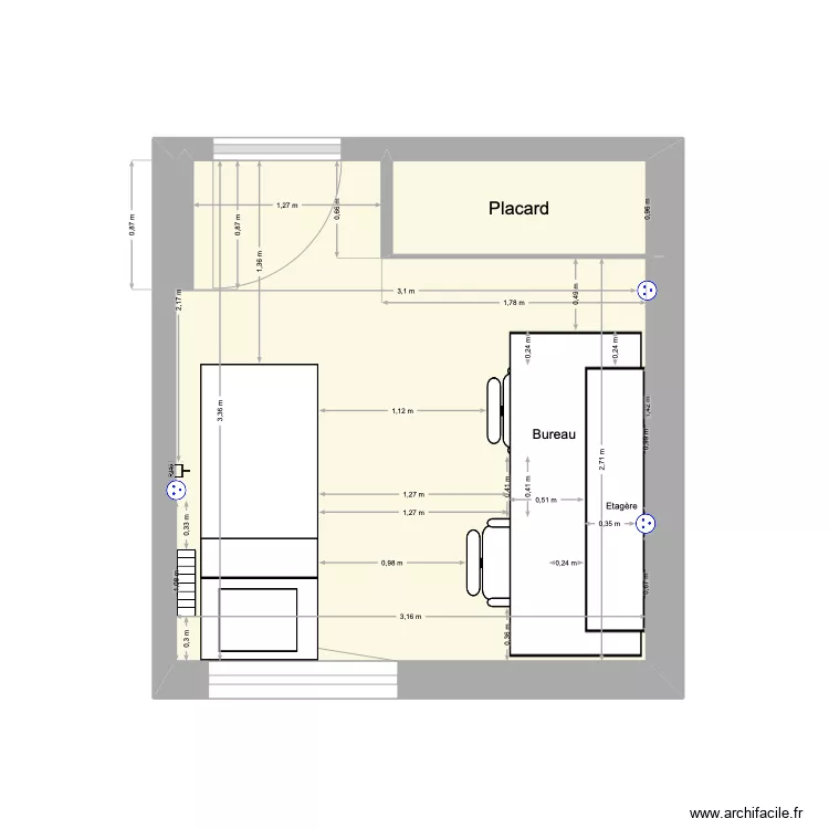 Projet bureau. Plan de 