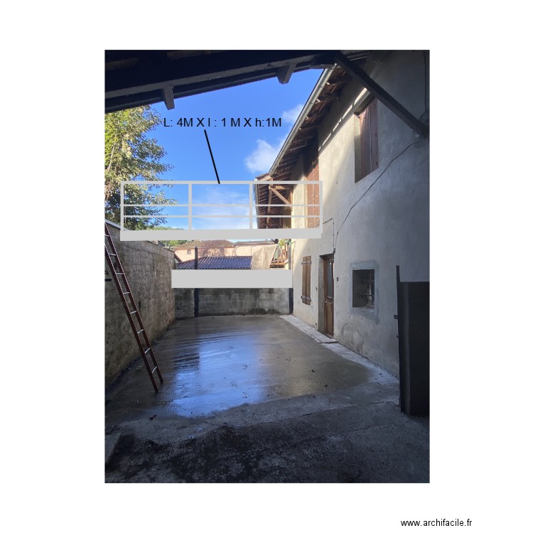 PC 9 Florian Façade Sud avec passerelle. Plan de 0 pièce et 0 m2