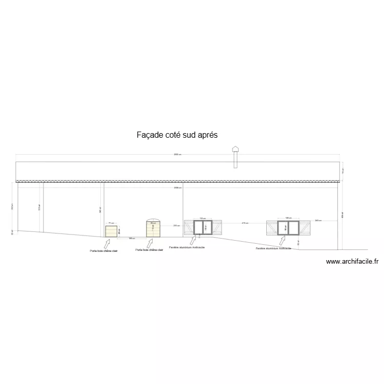 maison fa&ccedil;ade sud. Plan de 