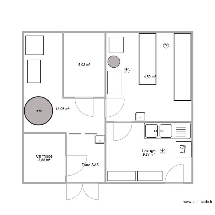Florine DELOS tank. Plan de 5 pièces et 47 m2