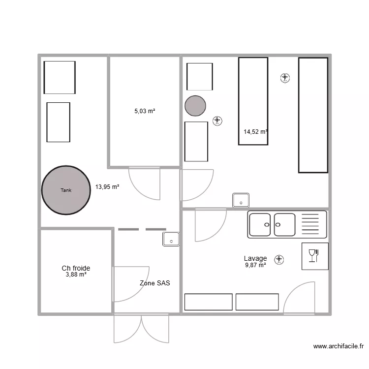 Florine DELOS tank. Plan de 5 pièces et 47 m²