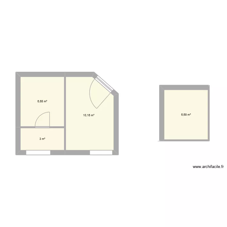 Appart. Plan de 4  et 27 m²