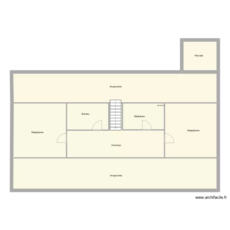 Overheulestraat 109 Moorsele - bovenverdieping. Plan de 