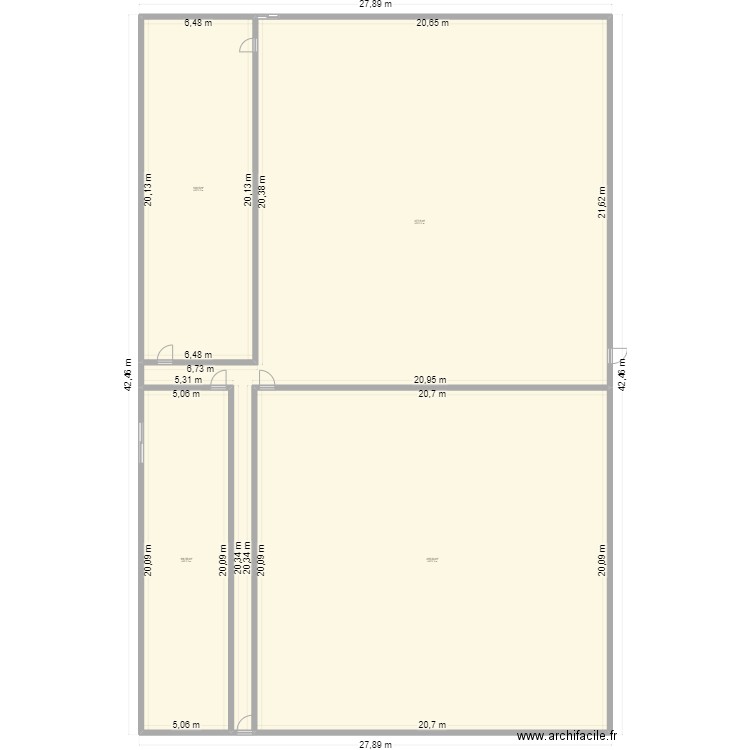 plan A. Plan de 4 pièces et 1126 m2
