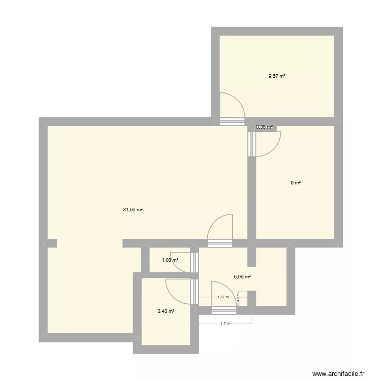 Plan Champagne au mont d\'Or. Plan de 7  et 60 m²