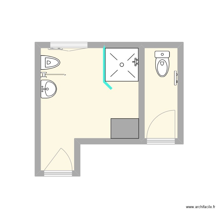 BLAISE projet. Plan de 2 pièces et 9 m2