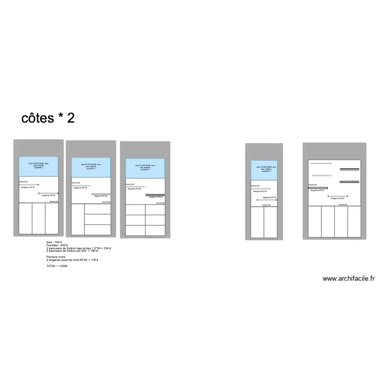 Salle &agrave; manger meubles. Plan de 