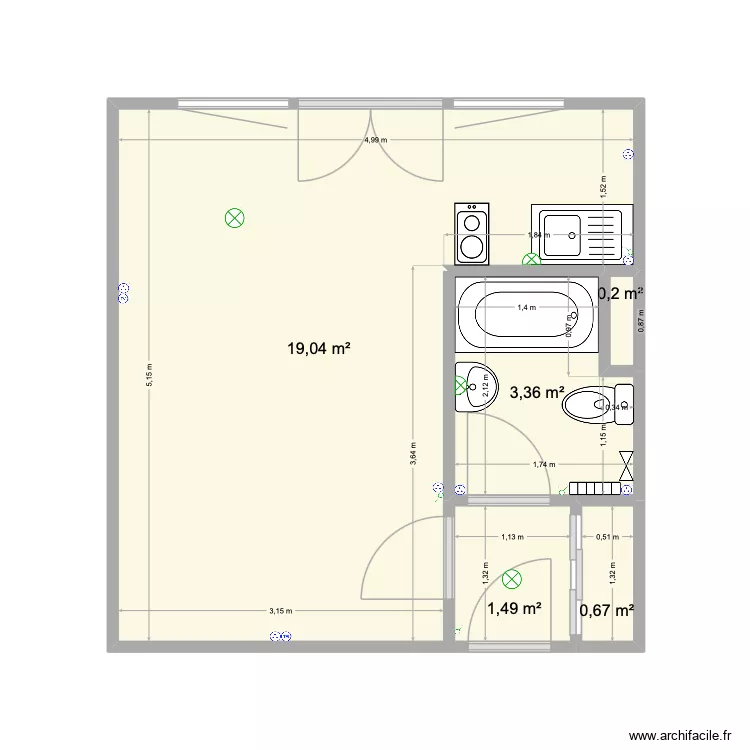 A01. Plan de 5  et 25 m²